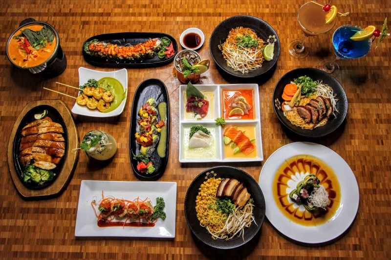 a table full of food