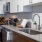 kitchen with stainless-steel appliances and white cabinets